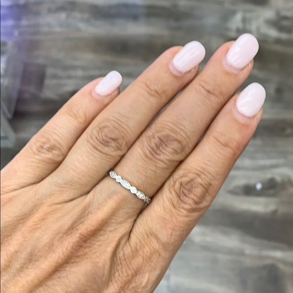 14k Solid Yellow, White or Rose Gold Eternity Band - Picture 7 of 8